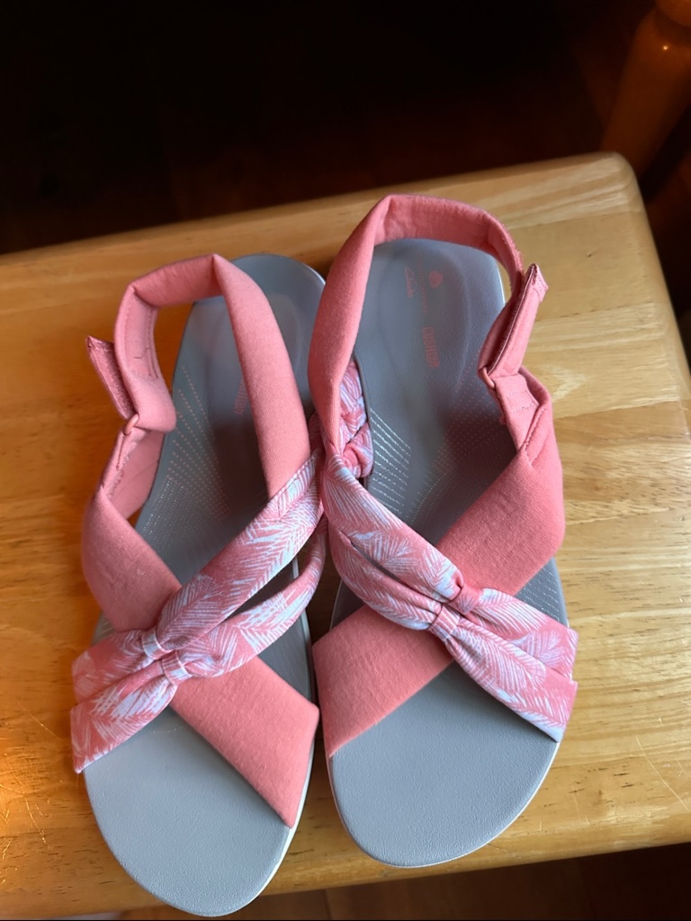 Clarks Coral Pink Knotted Slingback Sandals